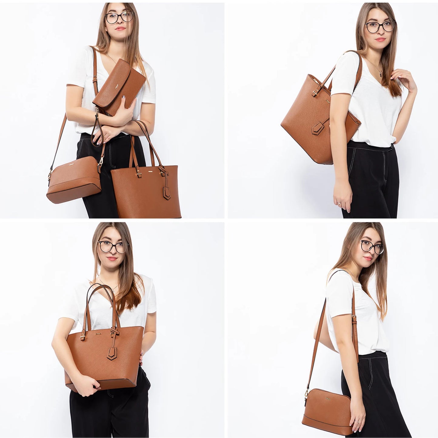 LOVEVOOK 2023 Designer PU Leather Ladies Shoulder Hand Bag 3 Pcs Luxury Purse and Handbags Set Large Cute Women Tote Bags-5