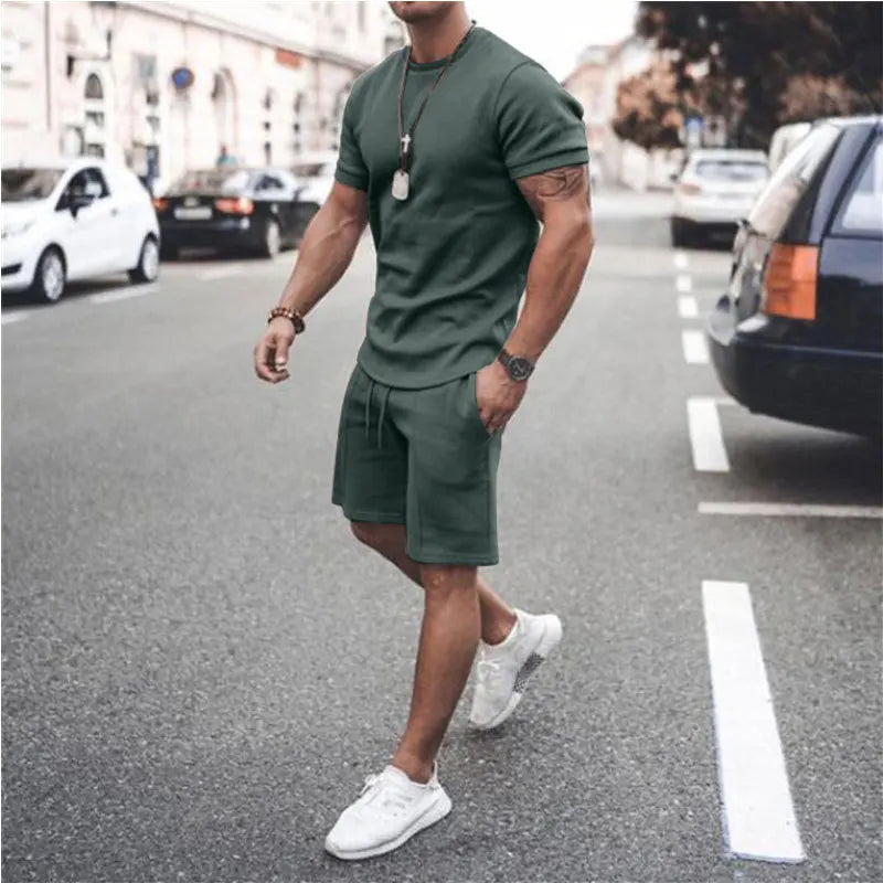 Custom Men Shorts Sets Customized logo Mens Matching Two Piece Summer 2 Piece Short Set for Men-7
