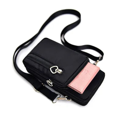 Custom Single Slant Women's Nylon Shoulder Phone Bag Handbags for Ladies Side Bags for Girls Mobile Phone Bag-3