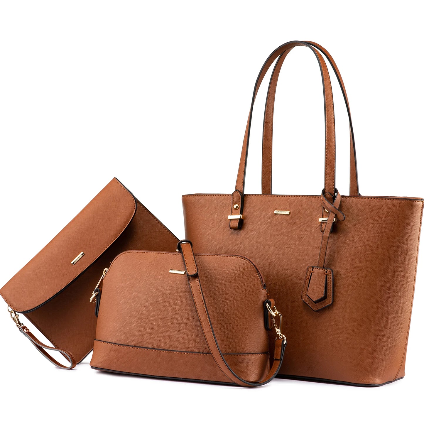 LOVEVOOK 2023 Designer PU Leather Ladies Shoulder Hand Bag 3 Pcs Luxury Purse and Handbags Set Large Cute Women Tote Bags-0