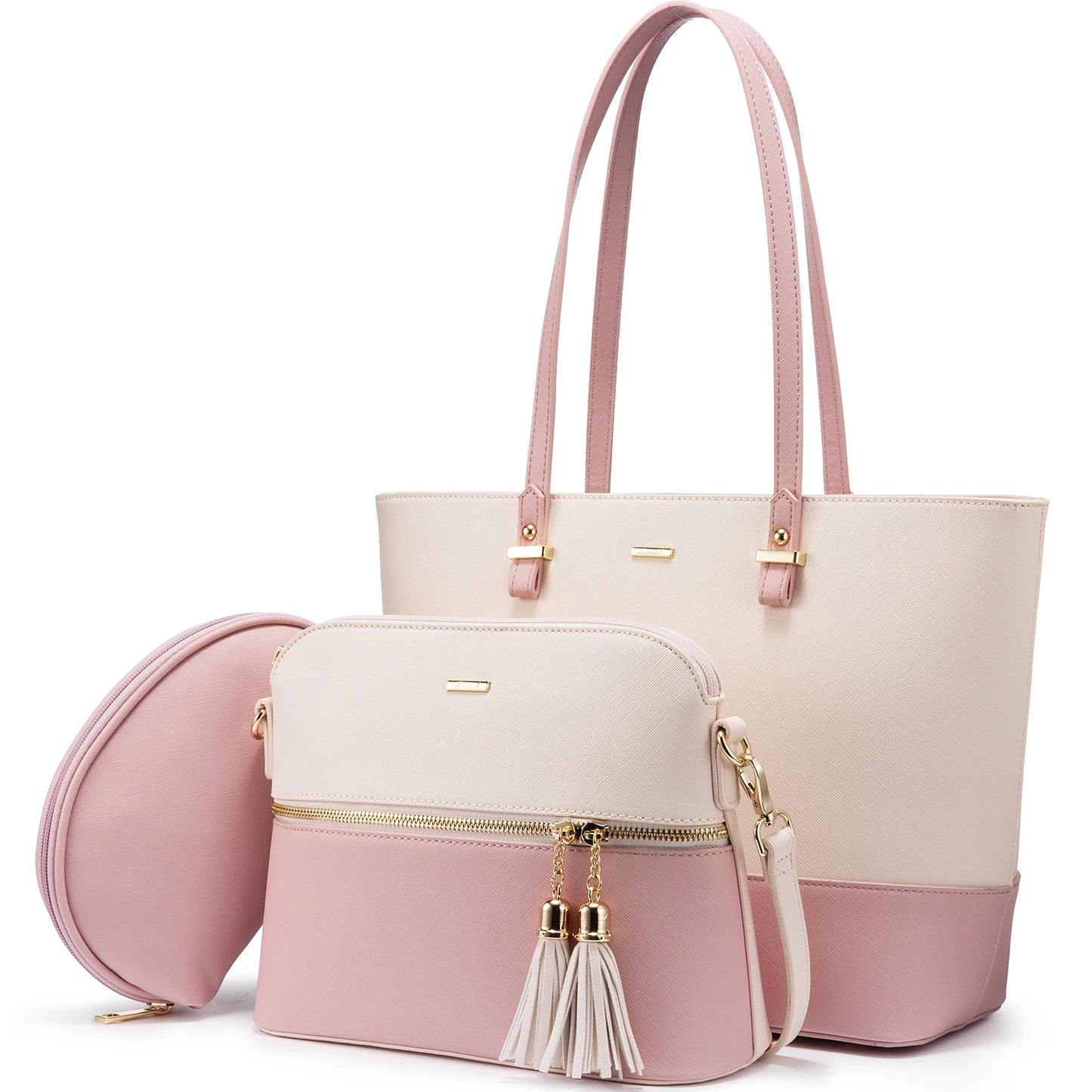 LOVEVOOK 2023 Designer PU Leather Ladies Shoulder Hand Bag 3 Pcs Luxury Purse and Handbags Set Large Cute Women Tote Bags-36