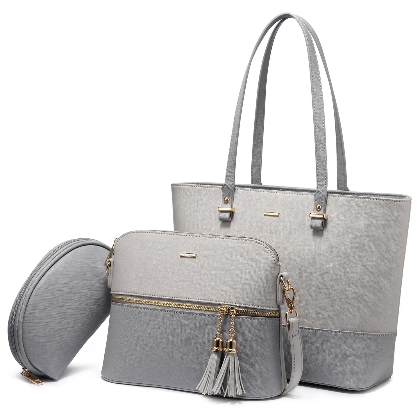 LOVEVOOK 2023 Designer PU Leather Ladies Shoulder Hand Bag 3 Pcs Luxury Purse and Handbags Set Large Cute Women Tote Bags-11