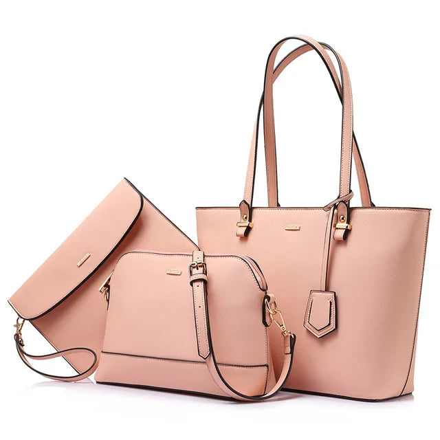 LOVEVOOK 2023 Designer PU Leather Ladies Shoulder Hand Bag 3 Pcs Luxury Purse and Handbags Set Large Cute Women Tote Bags-9