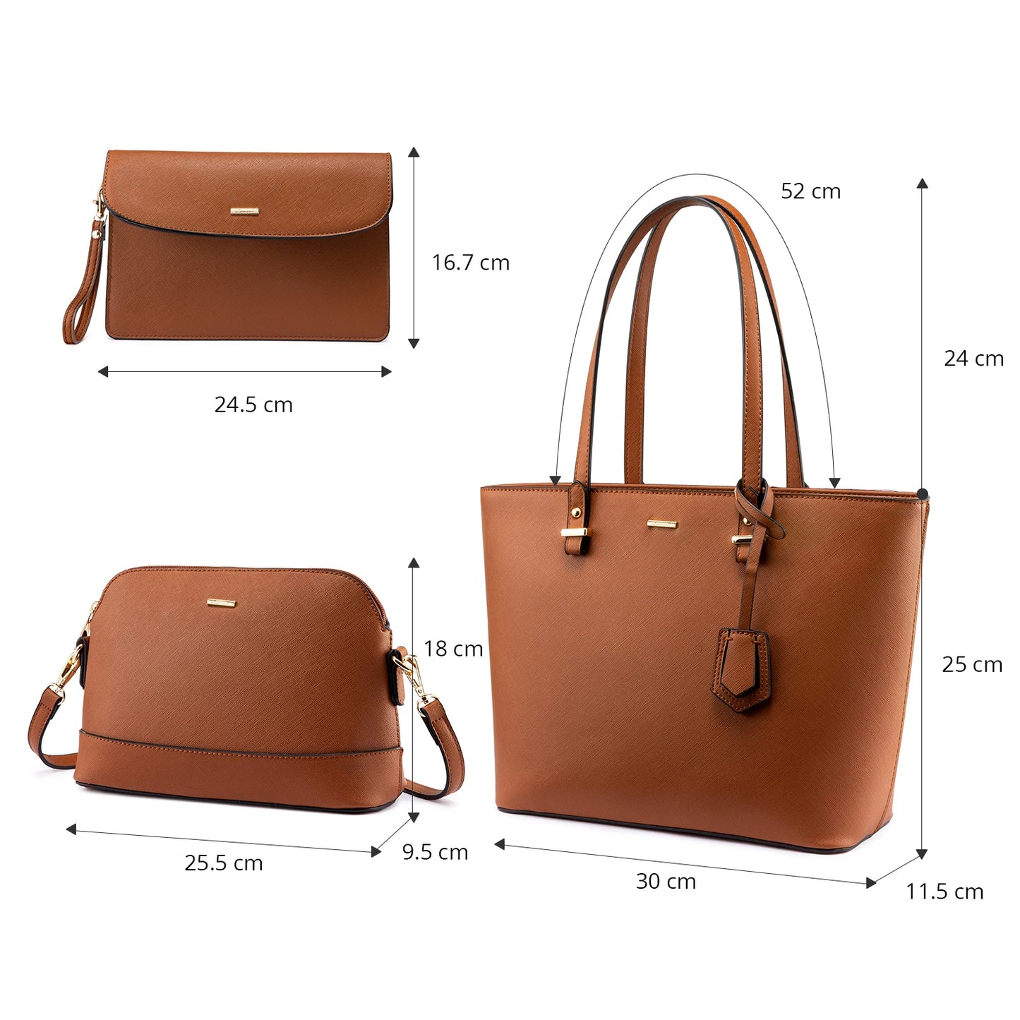 LOVEVOOK 2023 Designer PU Leather Ladies Shoulder Hand Bag 3 Pcs Luxury Purse and Handbags Set Large Cute Women Tote Bags-3