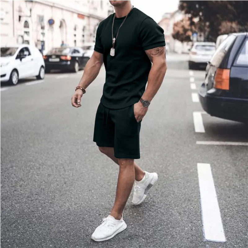 Custom Men Shorts Sets Customized logo Mens Matching Two Piece Summer 2 Piece Short Set for Men-13