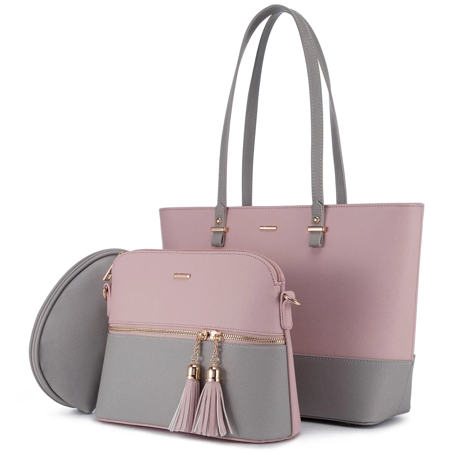 LOVEVOOK 2023 Designer PU Leather Ladies Shoulder Hand Bag 3 Pcs Luxury Purse and Handbags Set Large Cute Women Tote Bags-17
