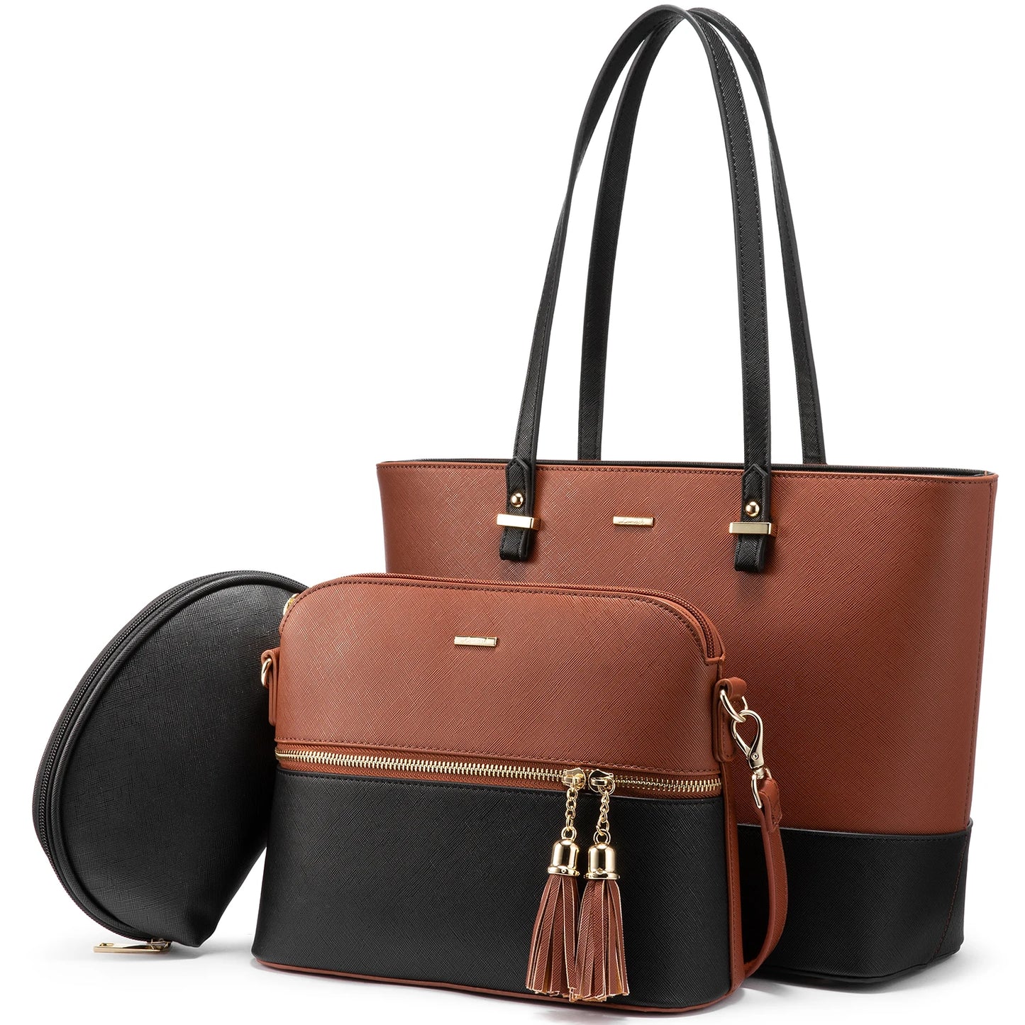 LOVEVOOK 2023 Designer PU Leather Ladies Shoulder Hand Bag 3 Pcs Luxury Purse and Handbags Set Large Cute Women Tote Bags-34