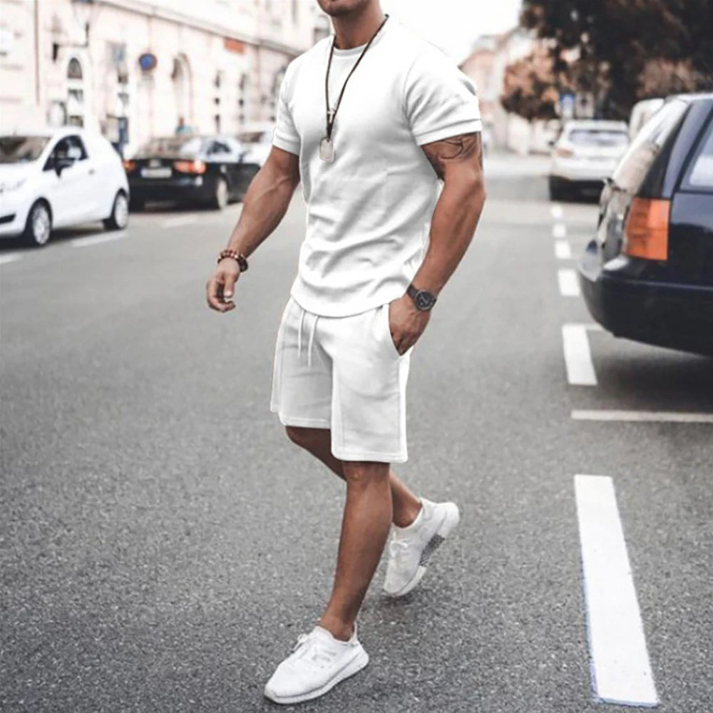 Custom Men Shorts Sets Customized logo Mens Matching Two Piece Summer 2 Piece Short Set for Men-5