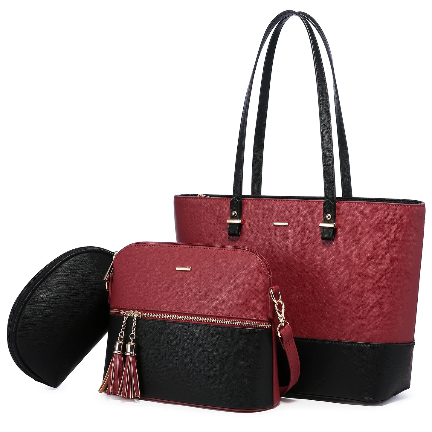 LOVEVOOK 2023 Designer PU Leather Ladies Shoulder Hand Bag 3 Pcs Luxury Purse and Handbags Set Large Cute Women Tote Bags-24
