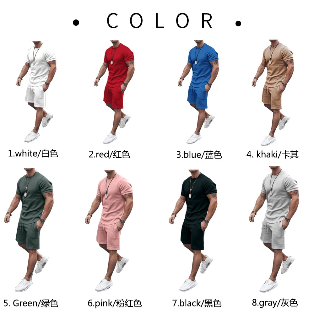 Custom Men Shorts Sets Customized logo Mens Matching Two Piece Summer 2 Piece Short Set for Men-2