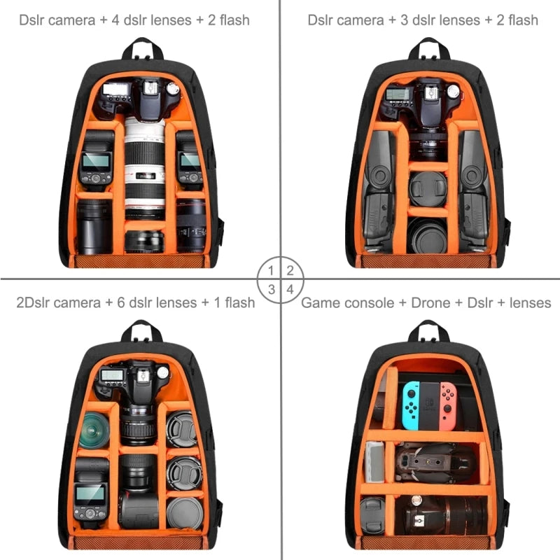 PULUZ Camera Bag Multi Function Outdoor Waterproof Scratch Proof Digital Camera Shoulder Backpack Rain Proof Camera Storage Bag-1