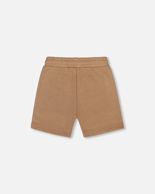 French Terry Zip Pocket Shorts Beige
