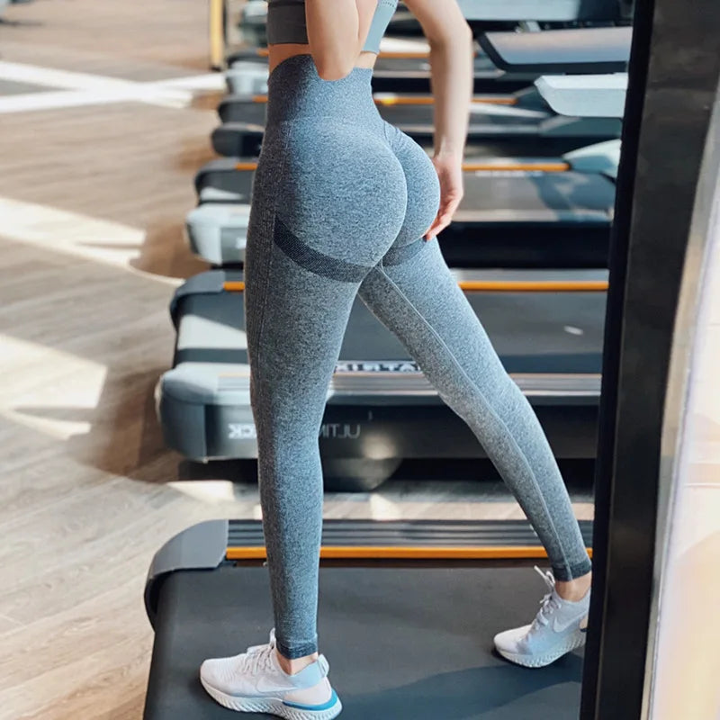 Customized High Waist Seamless Scrunch Butt Sports Tights for Women Gym Yoga Fitness Leggings Elastic Waist TikTok Trending-4