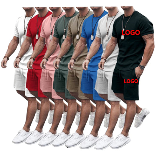 Custom Men Shorts Sets Customized logo Mens Matching Two Piece Summer 2 Piece Short Set for Men-0