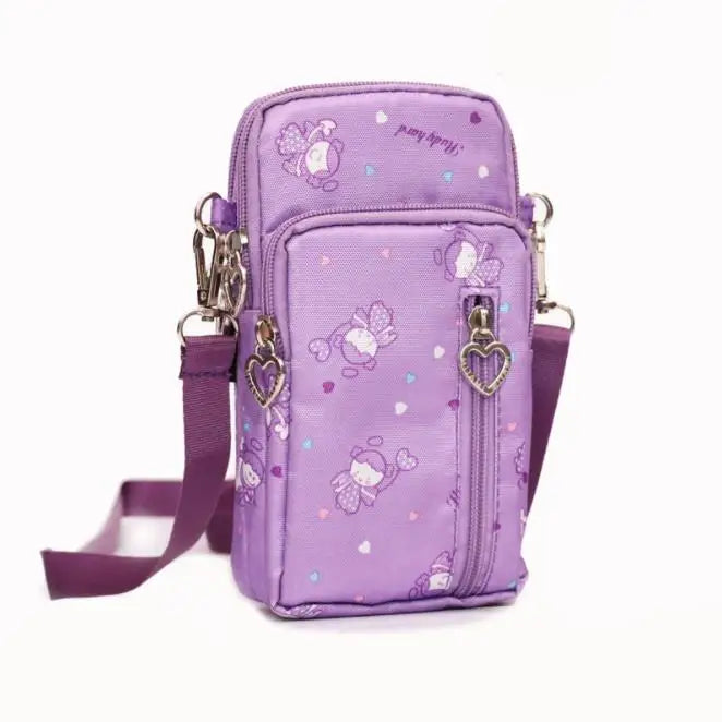 Custom Single Slant Women's Nylon Shoulder Phone Bag Handbags for Ladies Side Bags for Girls Mobile Phone Bag-8