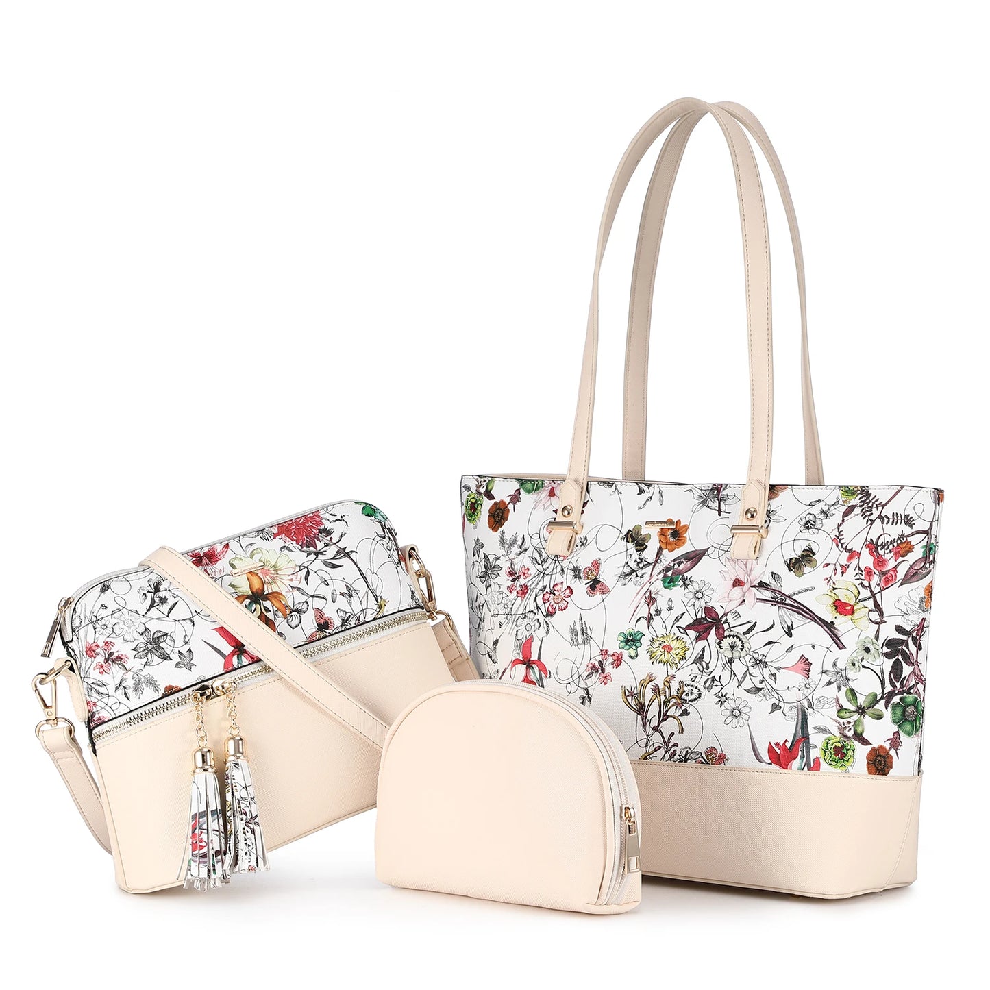 LOVEVOOK 2023 Designer PU Leather Ladies Shoulder Hand Bag 3 Pcs Luxury Purse and Handbags Set Large Cute Women Tote Bags-12