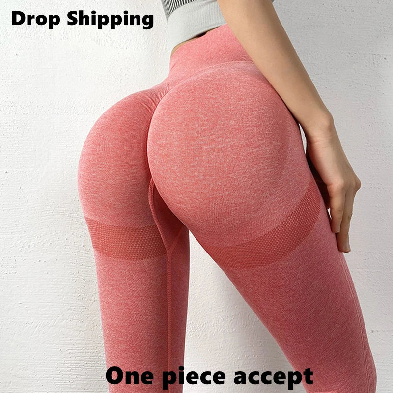 Customized High Waist Seamless Scrunch Butt Sports Tights for Women Gym Yoga Fitness Leggings Elastic Waist TikTok Trending-1